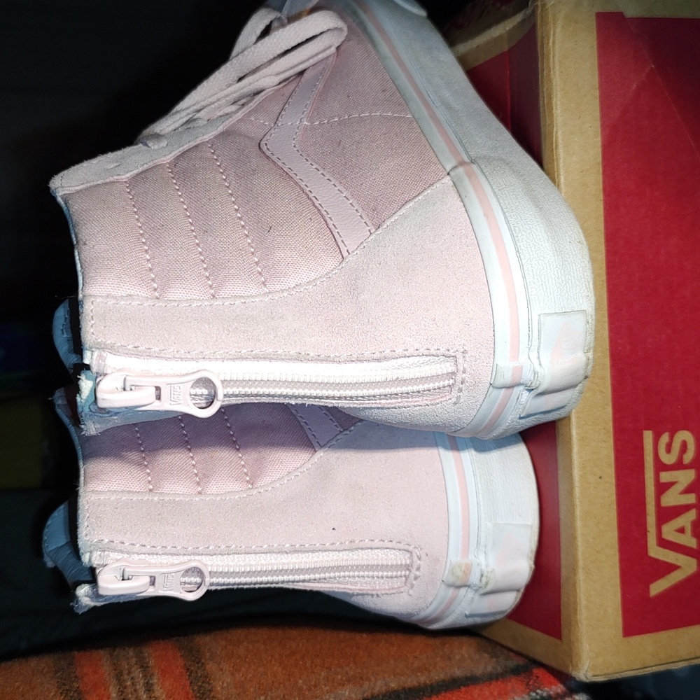 Vans Kids Sk8 Hi Pink Shoes Size 6 - Picture 3 of 6